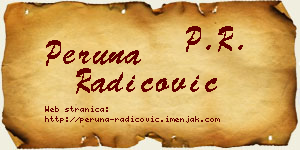 Peruna Radicović vizit kartica